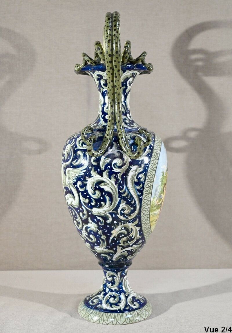 1656.24 Important Earthenware Vase, Renaissance Style   2nd Part Of The 19th Century photo