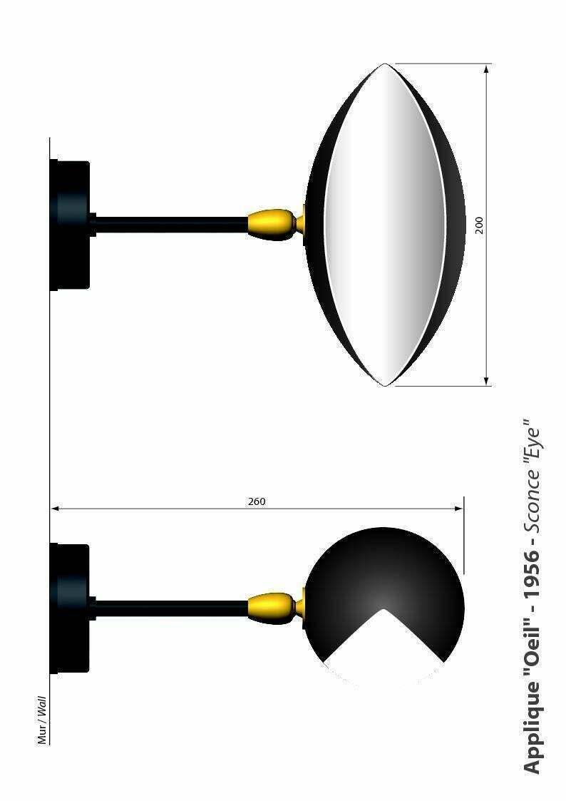Serge Mouille Sconce   Wall Lamp "Eye" Or Eye photo 1811.0