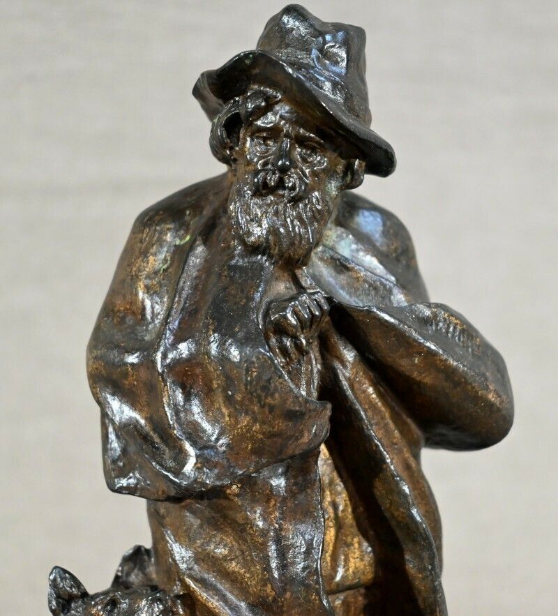Bronze "The Shepherd And His Dog", Signed G.Omerth   Early 20th Century photo 1215.4