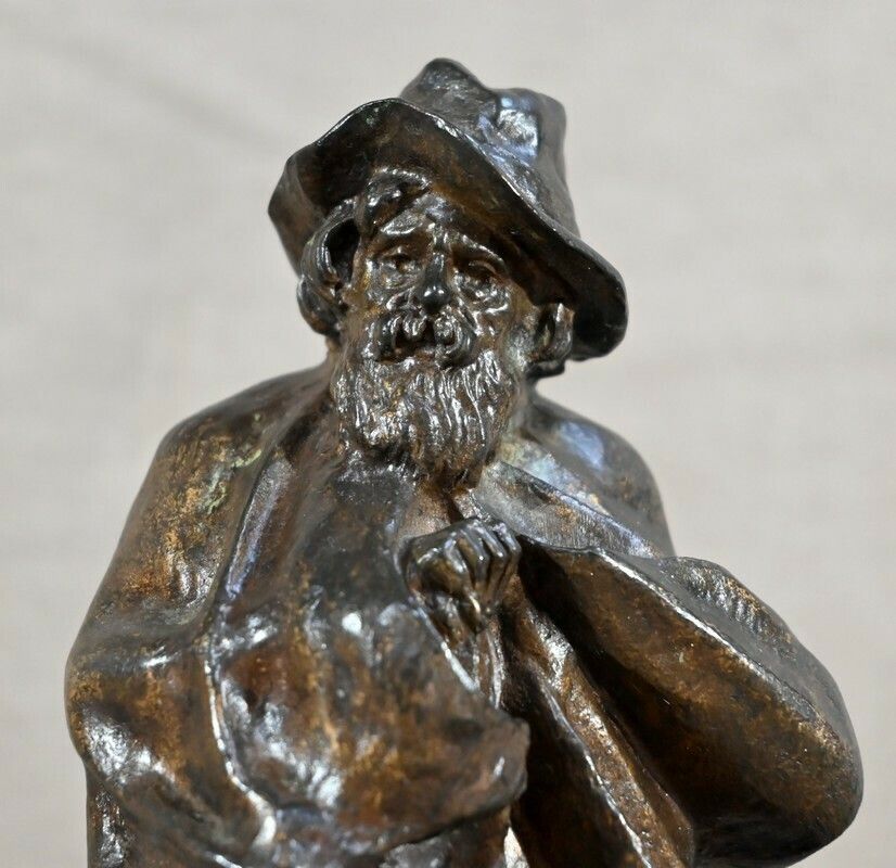 Bronze "The Shepherd And His Dog", Signed G.Omerth   Early 20th Century photo vinterior