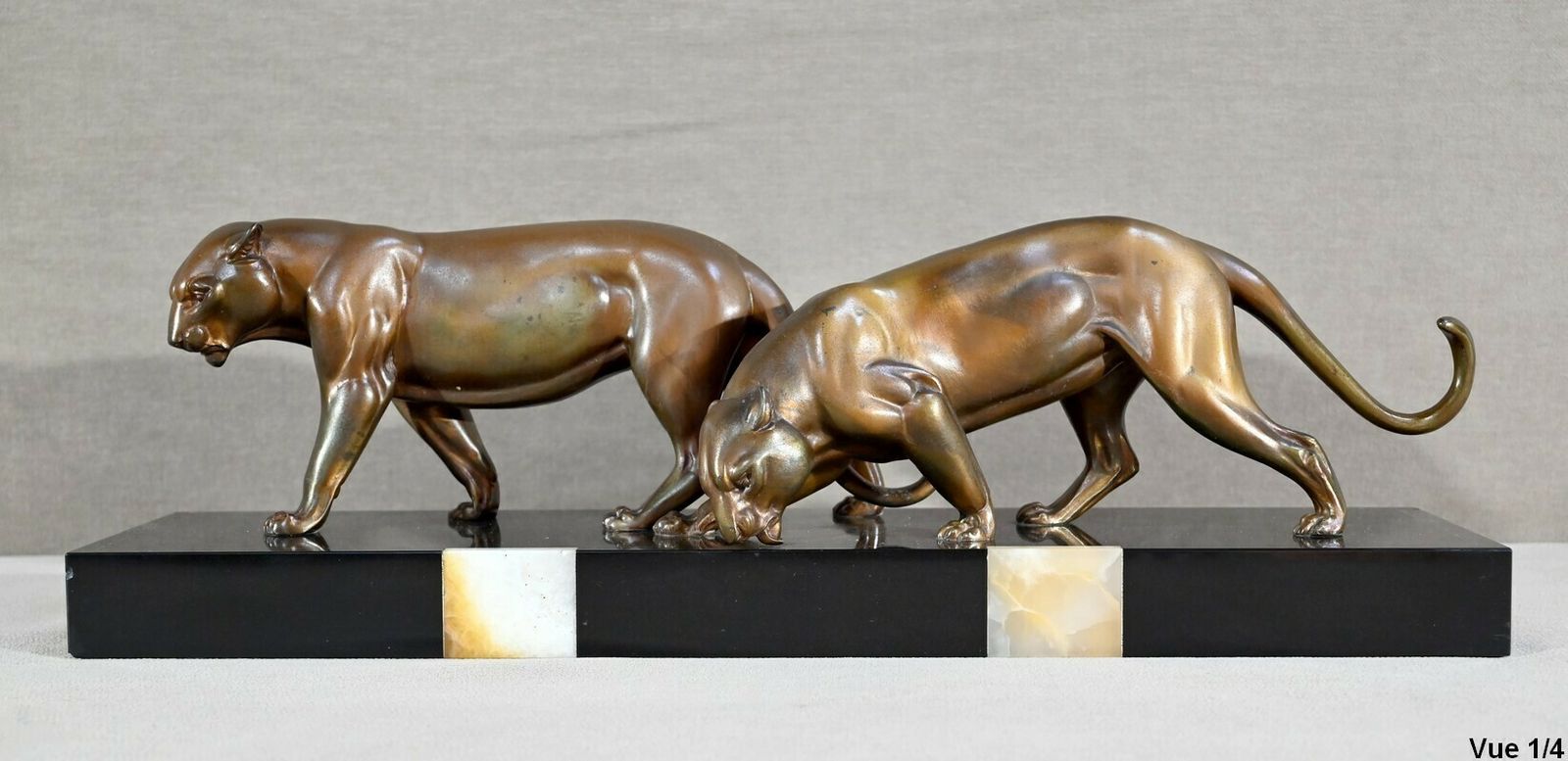 Group Of Lionesses In Spelter, Art Deco – 1940 photo Art