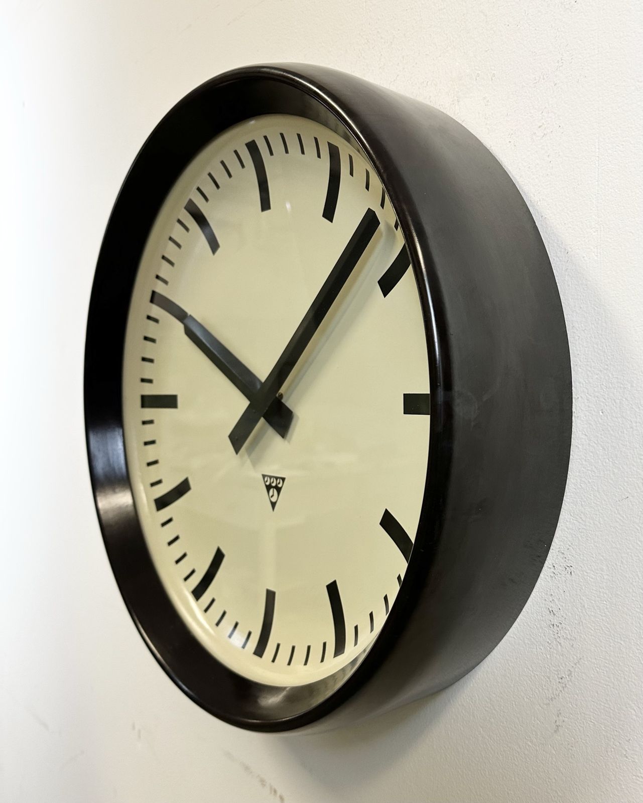 Home Decor Large Industrial Bakelite Factory Wall Clock From Pragotron, 1960s photo