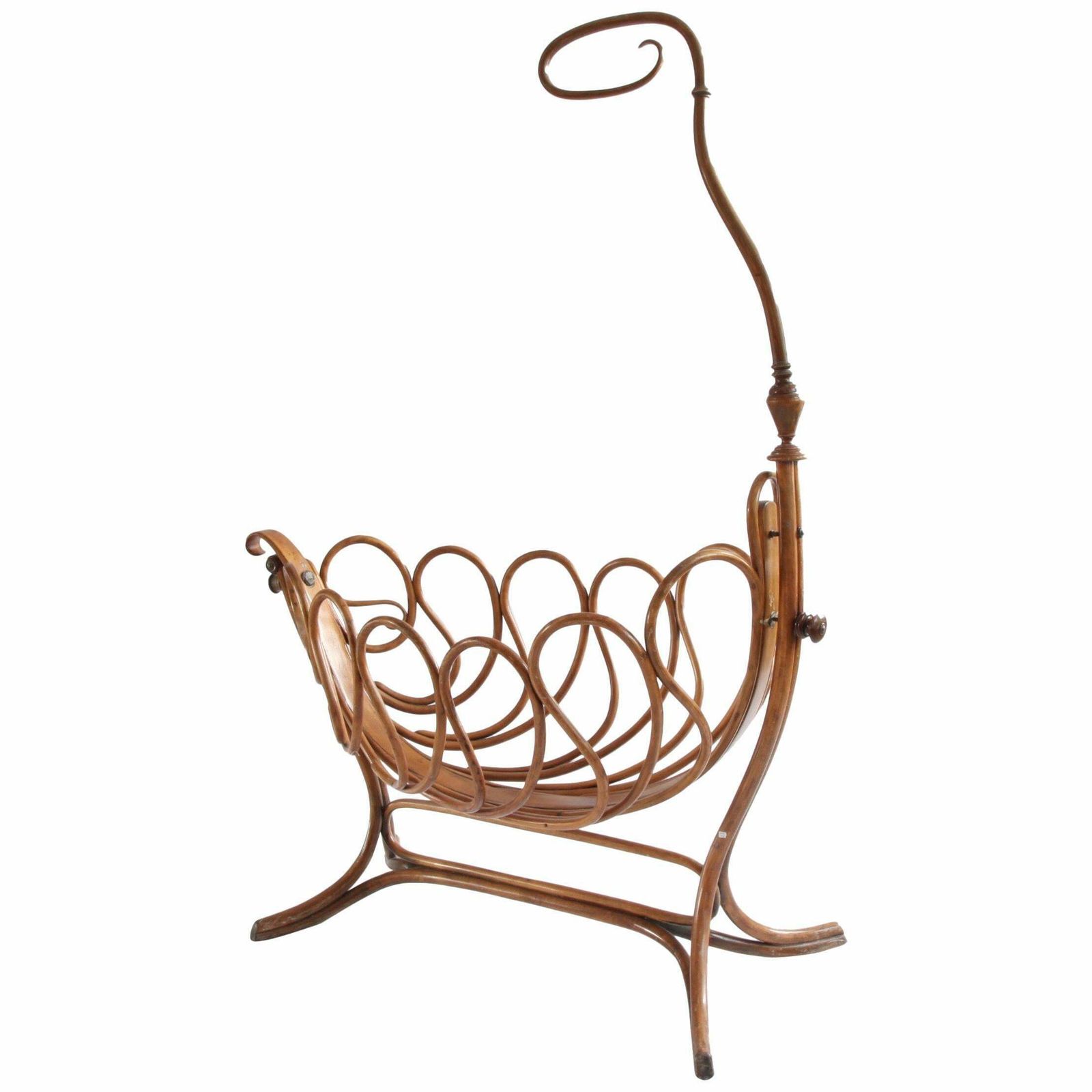 Rare French Bentwood Cradle In The Thonet Style, Late 19th Century