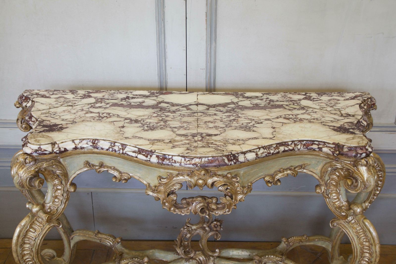 18th Century Louis XV Silver Gilded And Painted Console photo 9369.0