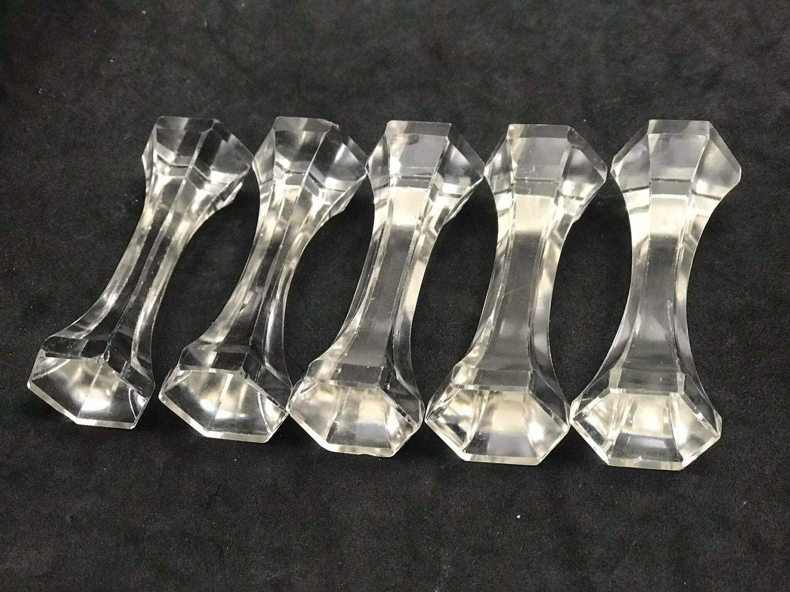 Kristallen Messenleggers – Set Van 5 – Cadeau Voor De Gastvrouw – Geslepen Glas, Transparant, Vintage Tafelaccessoire photo furniture