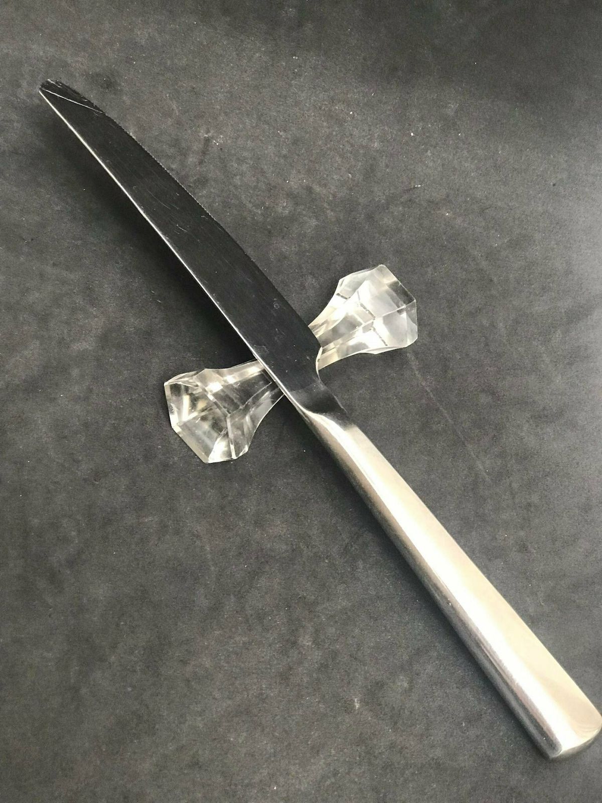 photo furniture Crystal Knife Rest Set Of 5 Gift For Hostess Old Glass Crystal, Transparent Glass, Knife Set, Retro Table, Knife Holders