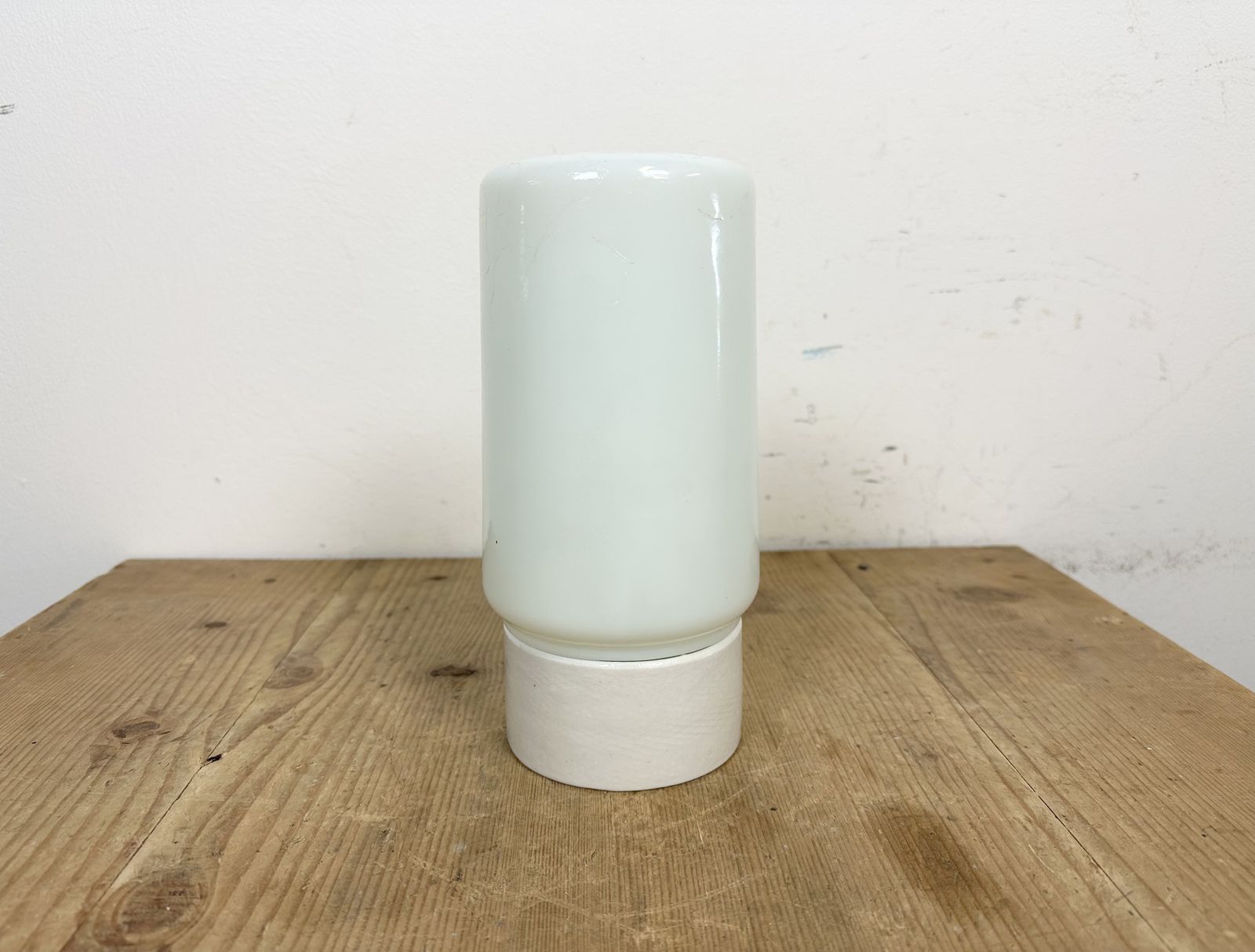Vintage White Porcelain Ceiling Light With Milk Glass, 1970s, 4x photo furniture