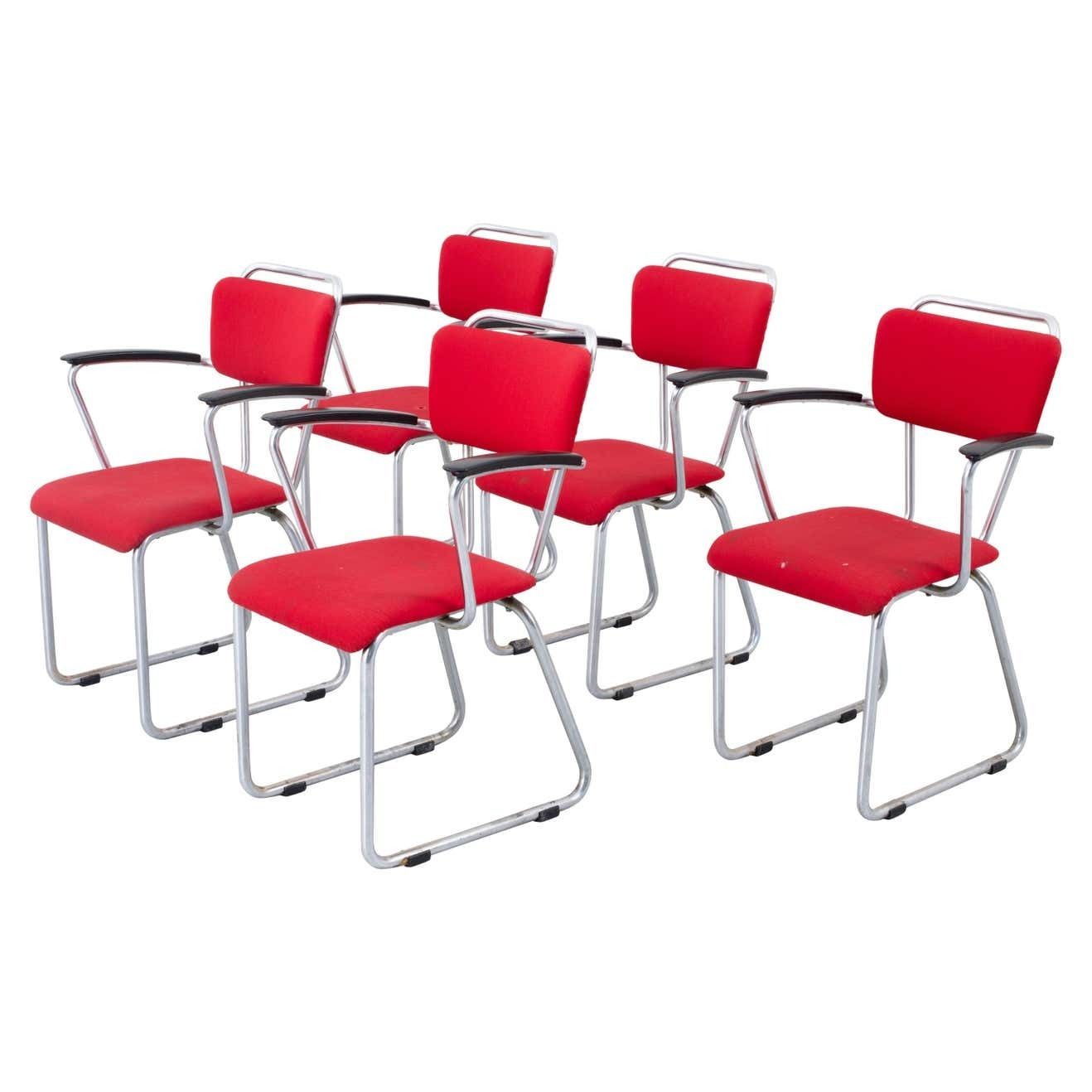Set Of Five ‘214’ Gispen Armchairs By Christoffel Hoffman For Bpm, Dutch, 1935