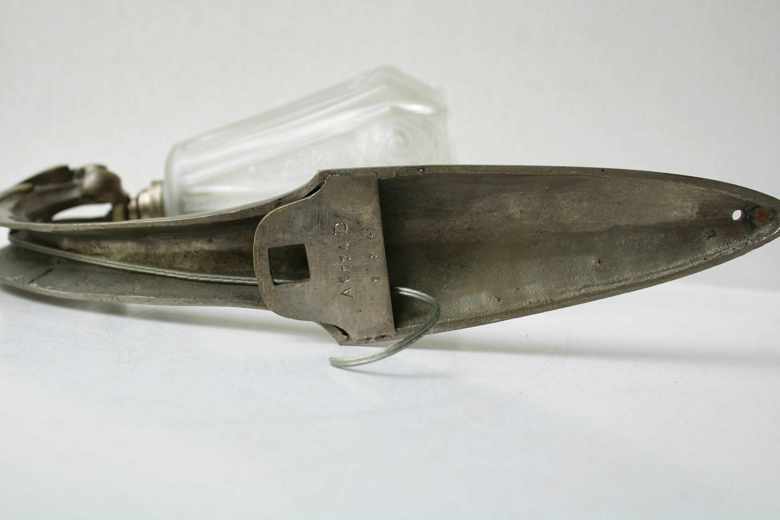 Pair Of French Art Deco Wall Sconces By J Robert Early 20th Century  Bronze, Matted Glass photo buy