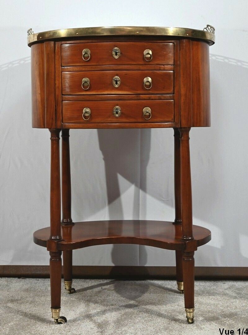 Tambour Mahogany Chiffonier Table Louis XVI Period  2nd Part Of The 18th Century photo vinterior