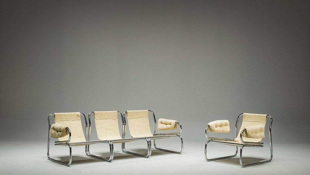 photo for sale Three Seater Borkum Sofa & Lounge Chairs By Johan Bertil Häggström For Ikea, 1970s, Set Of 2