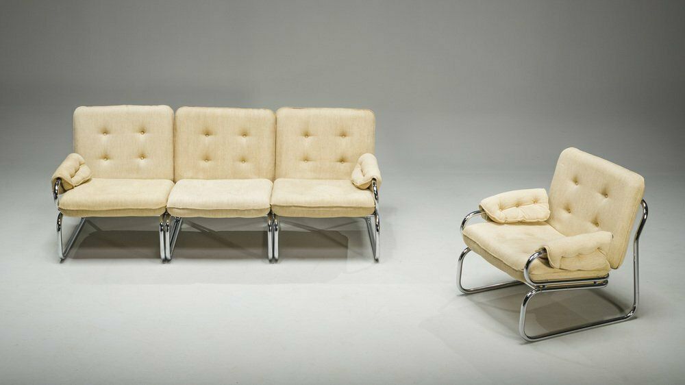Furniture Three Seater Borkum Sofa & Lounge Chairs By Johan Bertil Häggström For Ikea, 1970s, Set Of 2 photo