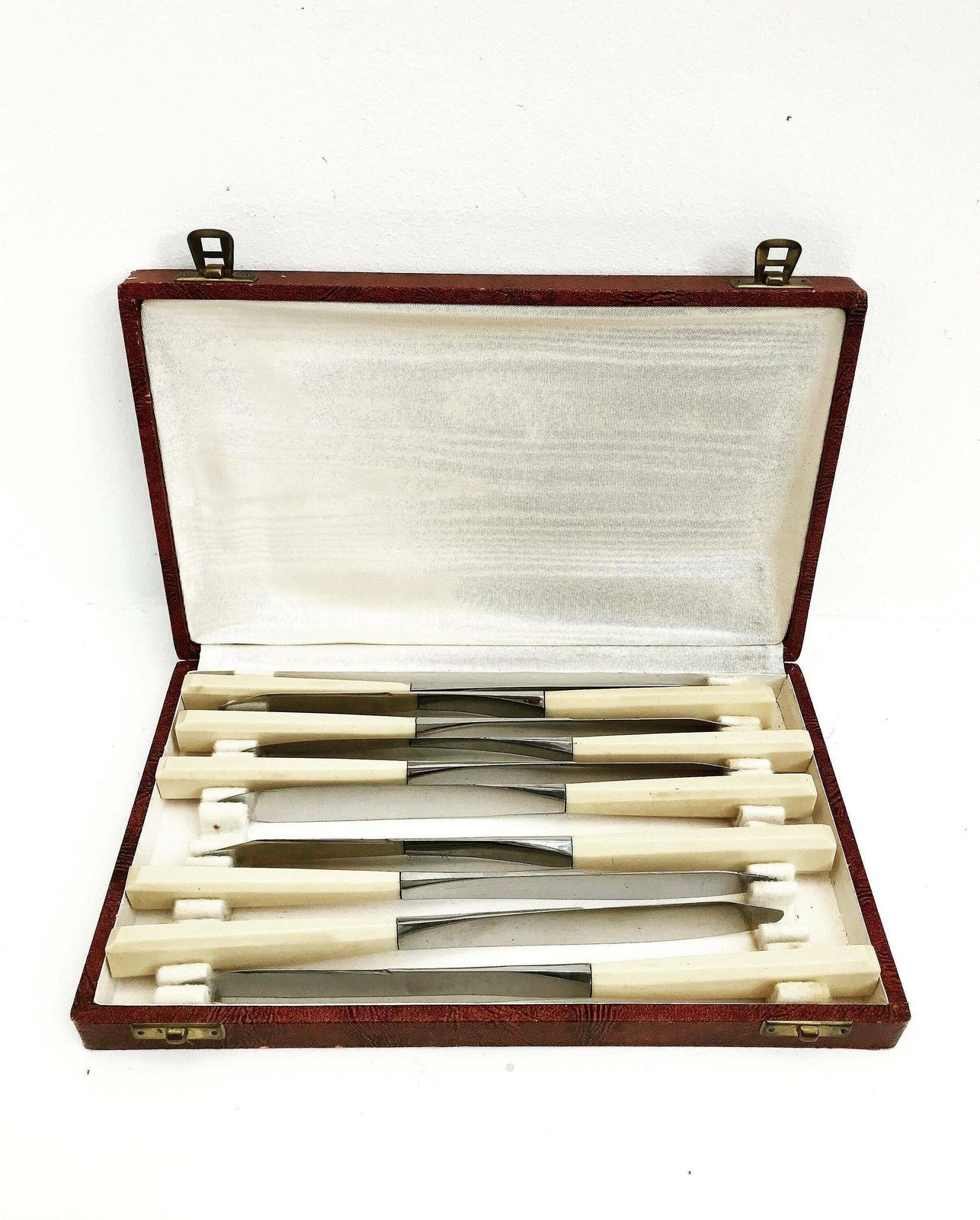 Dinner Knives, Art Deco French Knife Set French Dinner Knife Set, 1930s Flatware, Lunch & Dinner Knives, Boxed Knife Set Stainless Steel