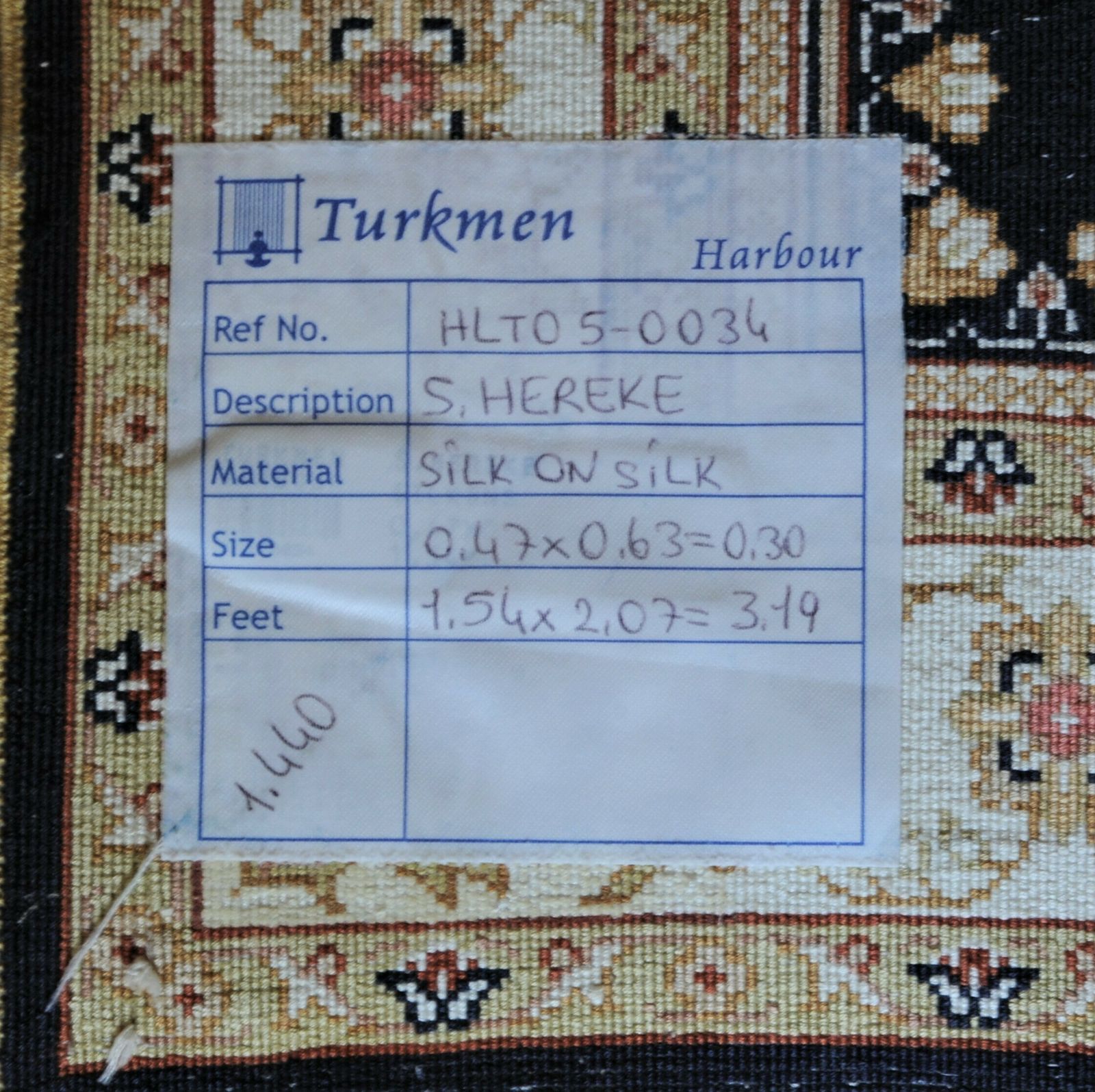 photo buy Fine Small Turkish Hereke Style Silk Rug