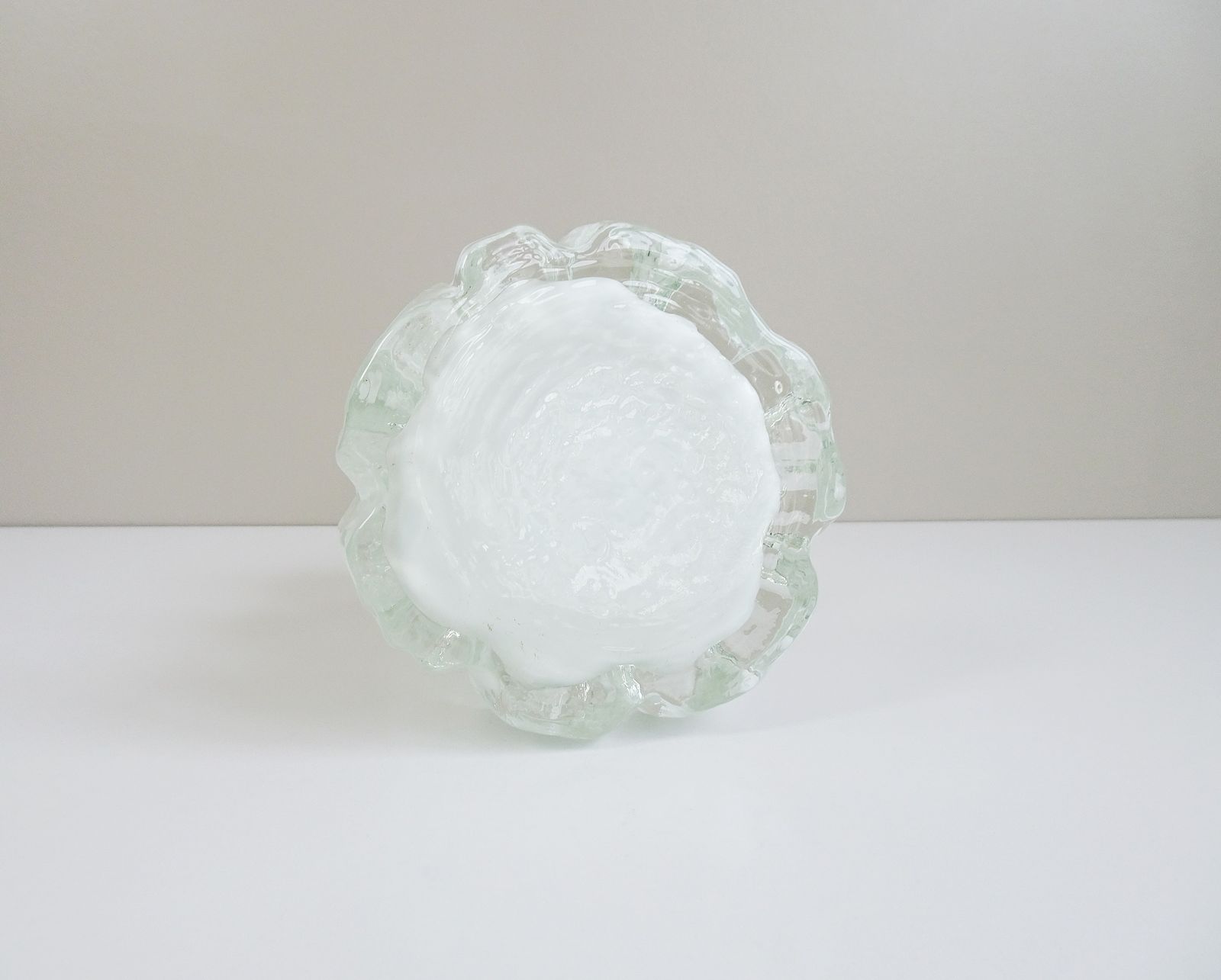 photo furniture White Ingrid Glass Vase By Glashütte Kurt Wokan   70s Glass Decoration