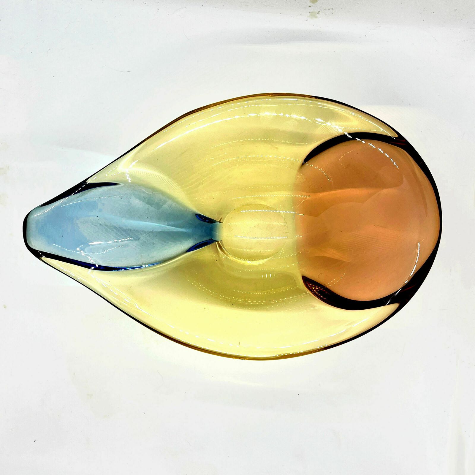 Organic Modern Glass Platter Designed By H Machovska Mstišov Moser Karlovarske Sklo Cechoslovakia photo vinterior