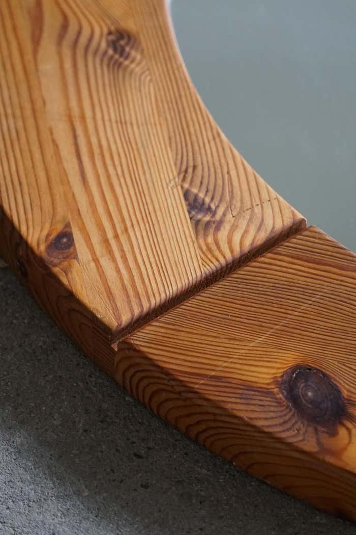 Wall Mirror In Solid Pine By Glasmäster Markaryd, Sweden, 1960s photo vinterior