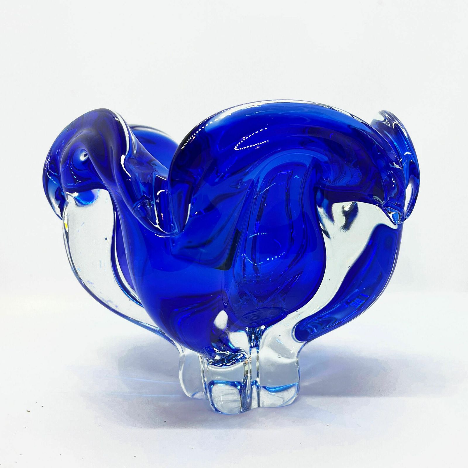 Cobalt Bowl, Designed By J. Hospodka, Chribska Sklarna, Czechoslovakia, 1960s photo 151.0
