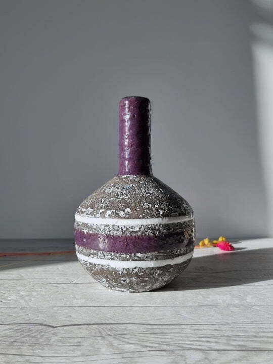Ingrid Atterberg For Upsala Ekeby, 1957 59 'Chamotte' Series Sculptural Modernist Vase, Sweden photo vintage