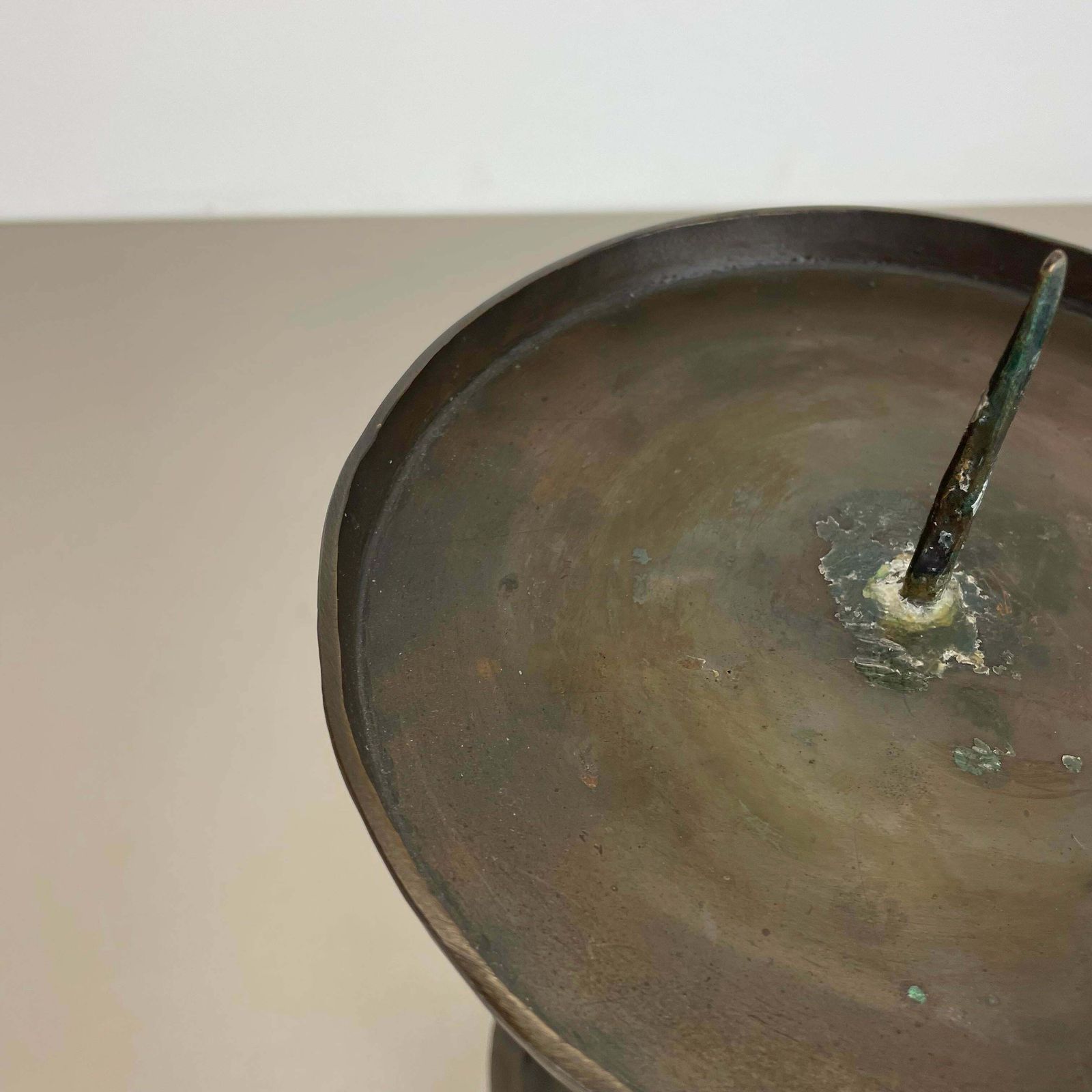 Home Decor Large 42cm 3.9kg Brutalist Bronze Candleholder By Manfred Bergmeister, 1970s photo