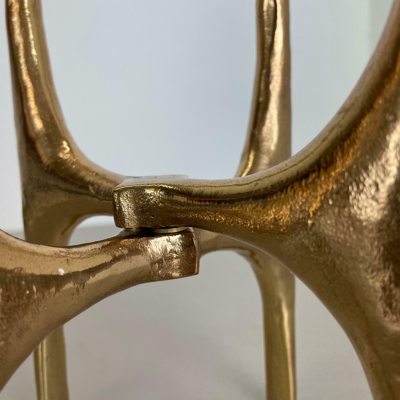 photo for sale Heavy 7kg Modernist Sculptural 44cm Brutalist Bronze Candleholder, France 1970s