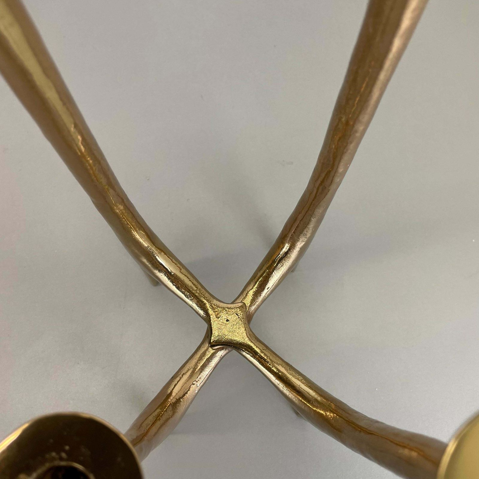 photo buy Heavy 7kg Modernist Sculptural 44cm Brutalist Bronze Candleholder, France 1970s