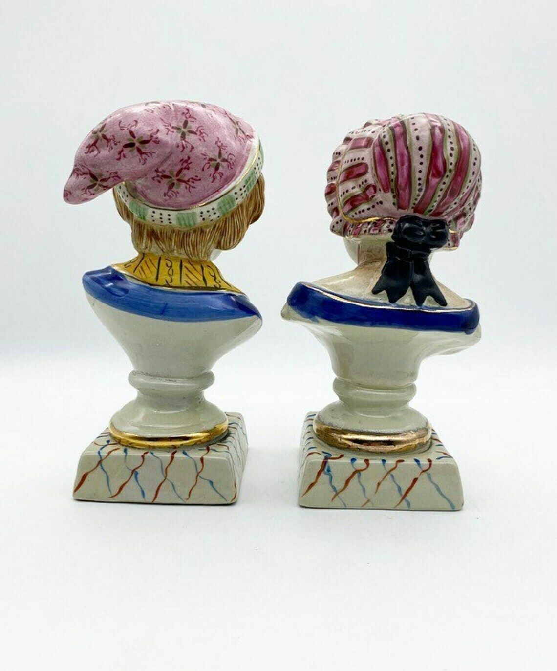 Antique Staffordshire Pair Of Children Busts Boy And Girl Figures photo for sale