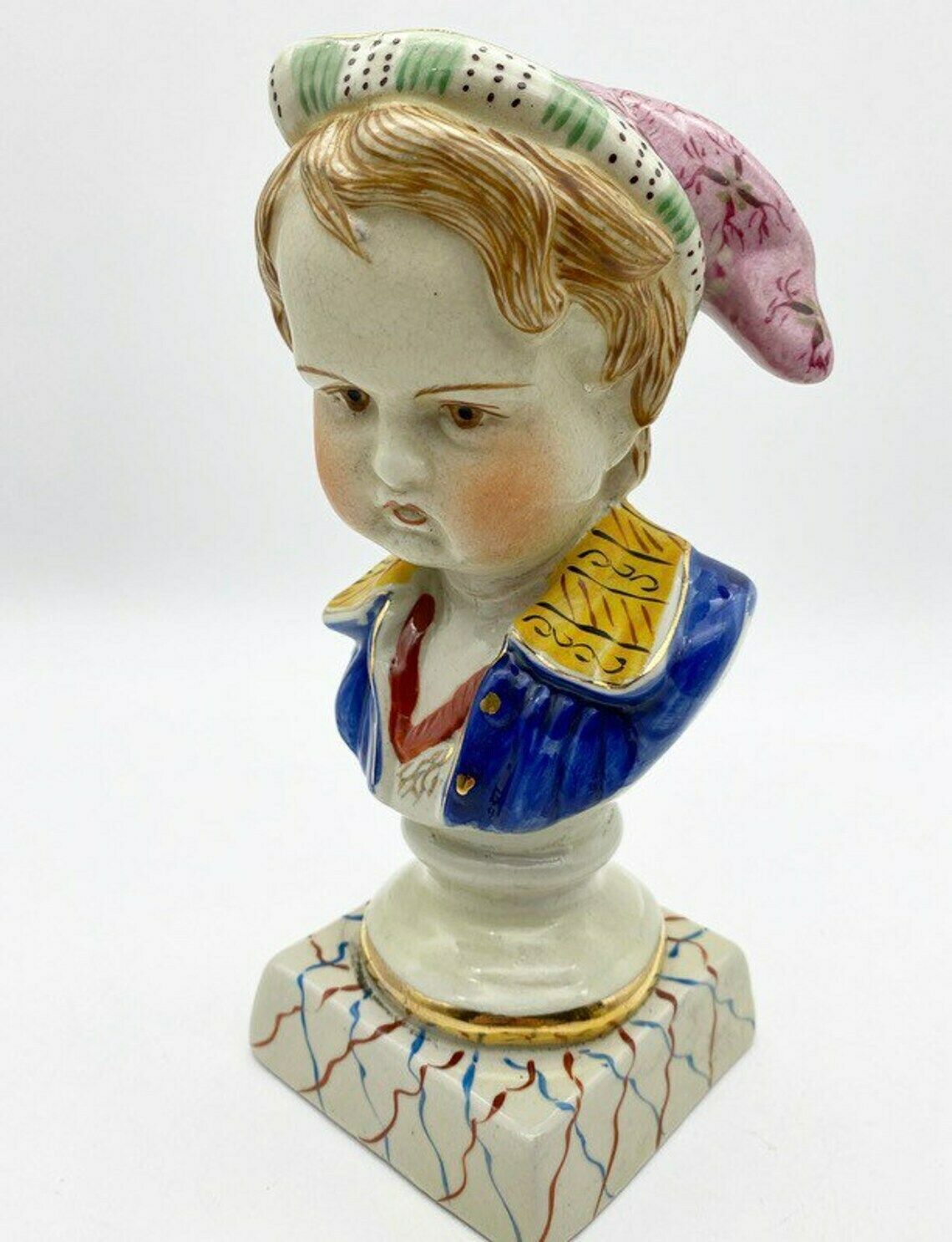Antique Staffordshire Pair Of Children Busts Boy And Girl Figures photo 160.0