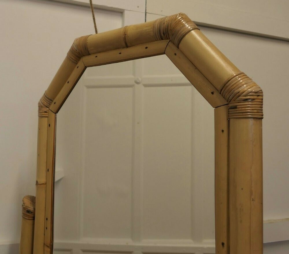 Art Deco Giant Bamboo Cheval Mirror photo vinterior