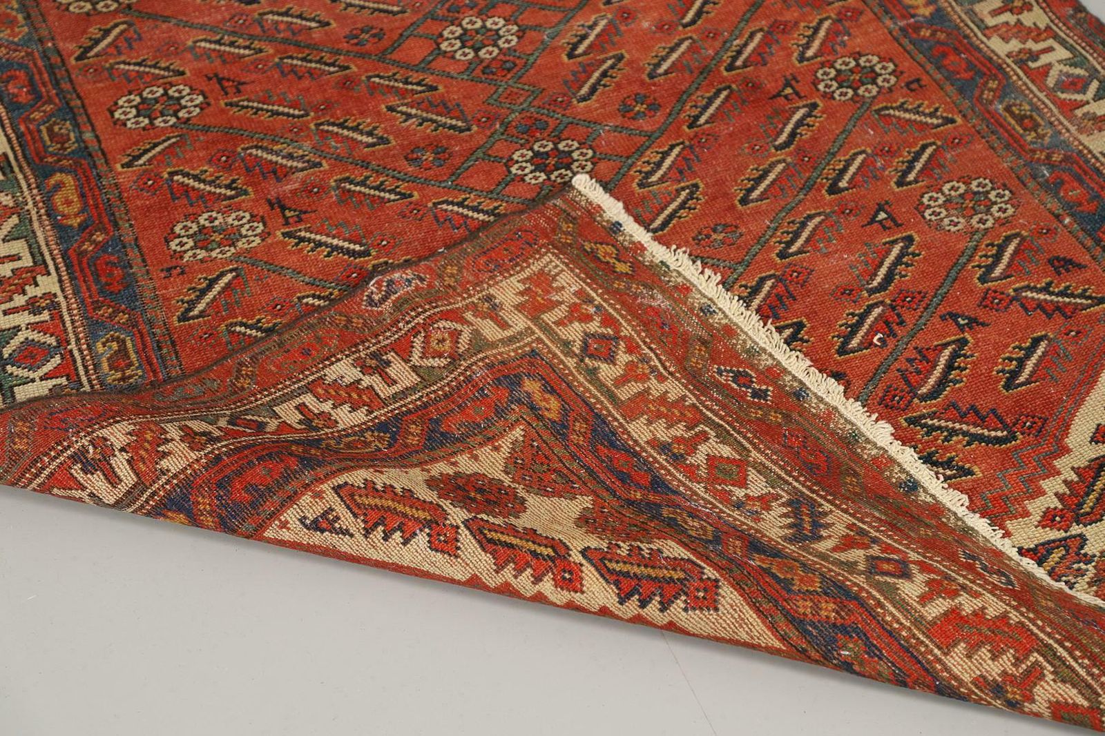 Rare Antique Rug Caucasian Oriental Rug Handmade Carpet Rustic Kurdish Area Rug photo furniture