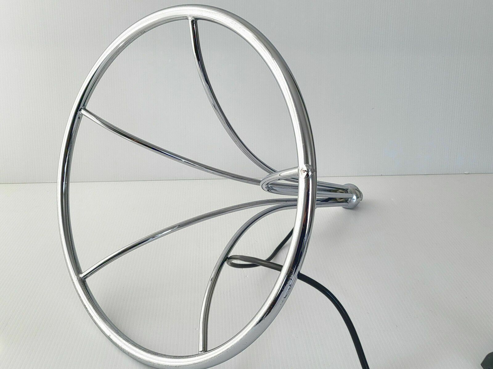 Vintage Lamp Base Old 1970 In Chrome Steel 70s 1970s Space Age Years 70 photo 323.0