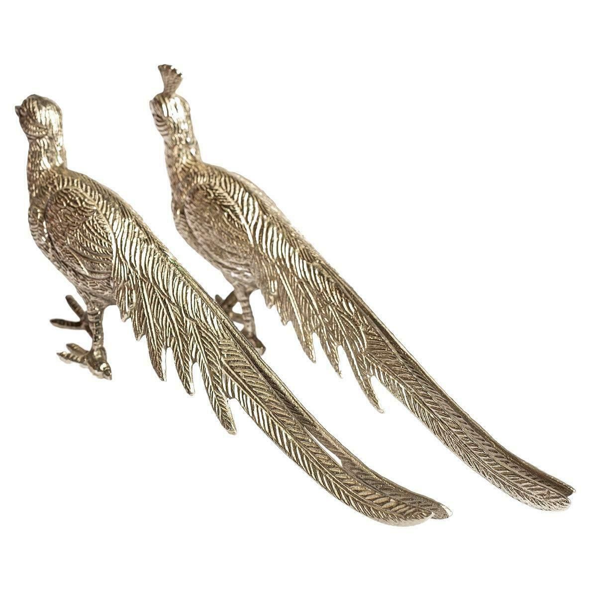 Antique Pair Of Silver Peacock Stand, Decoration Object For Home Décor