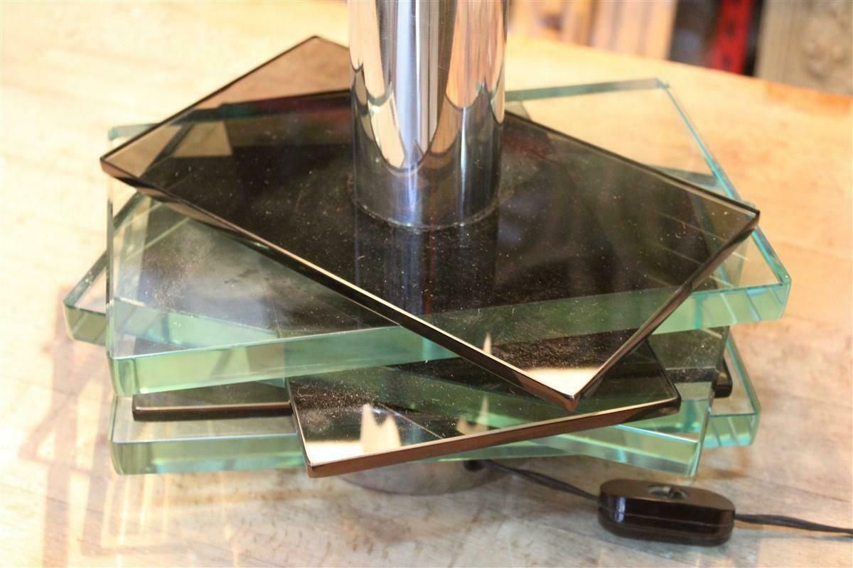 Lighting Gallotti & Radice Italian Design Table Lamp Crystall Metal Chrome 1970 Pop Art photo