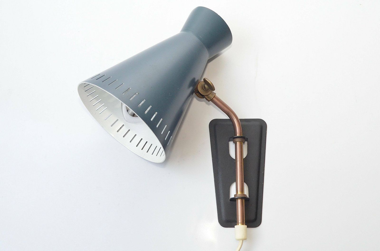 Vintage Scandinavian Modernist Diabolo Metal Wall Lamp By Gnosjö Konstsmide, Sweden 1960s photo furniture