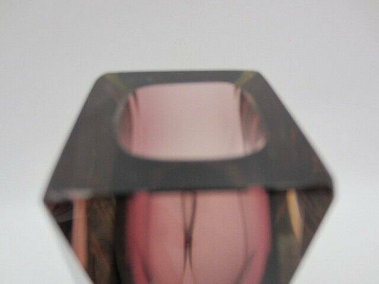 photo for sale Geometric Purple And Golden Amber Murano Italy Sommerso Symmetric Art Glass Vase
