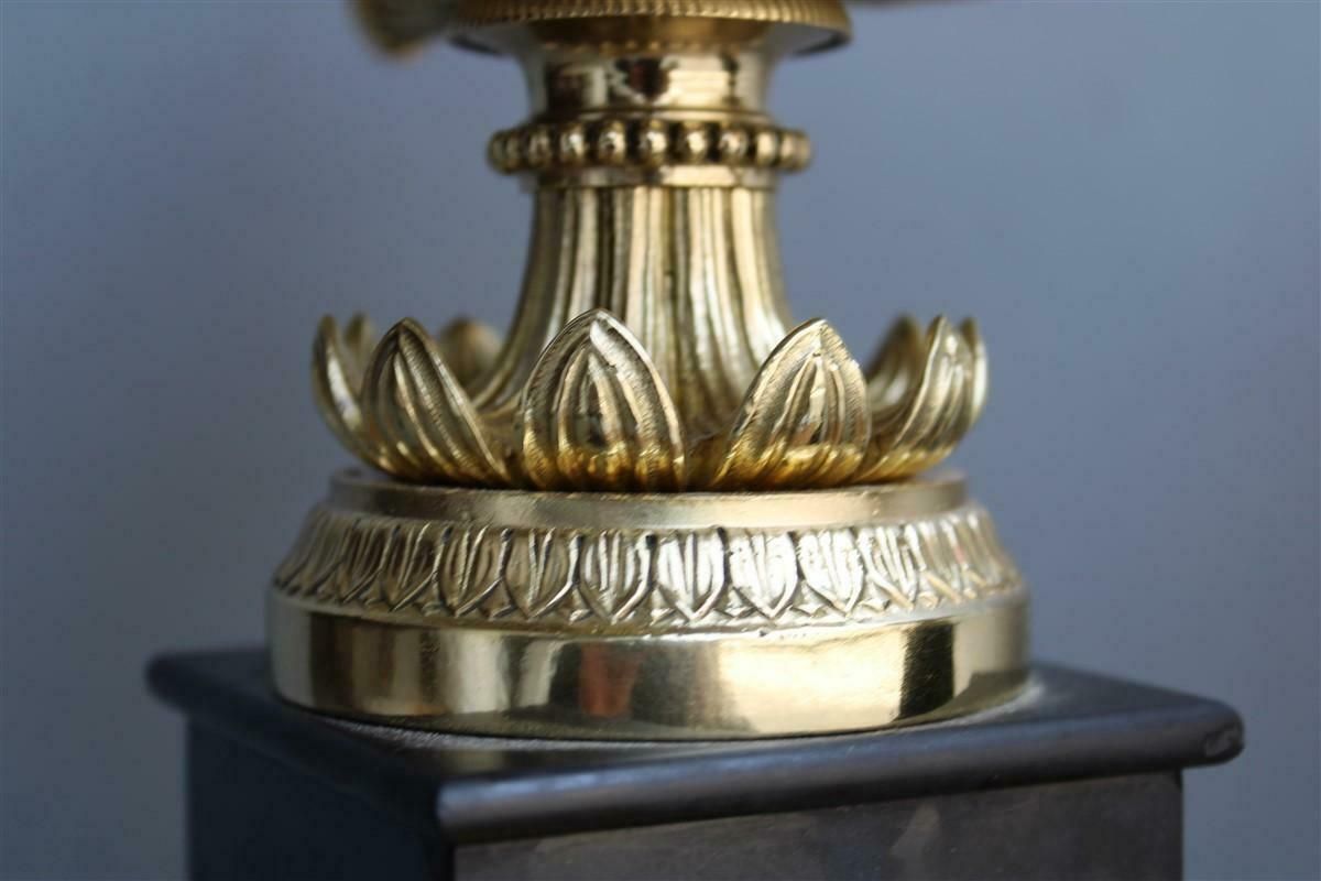 2631.0 Pair Of Vases In Black Marble And Parts In Polished Brass Napoleon III France photo