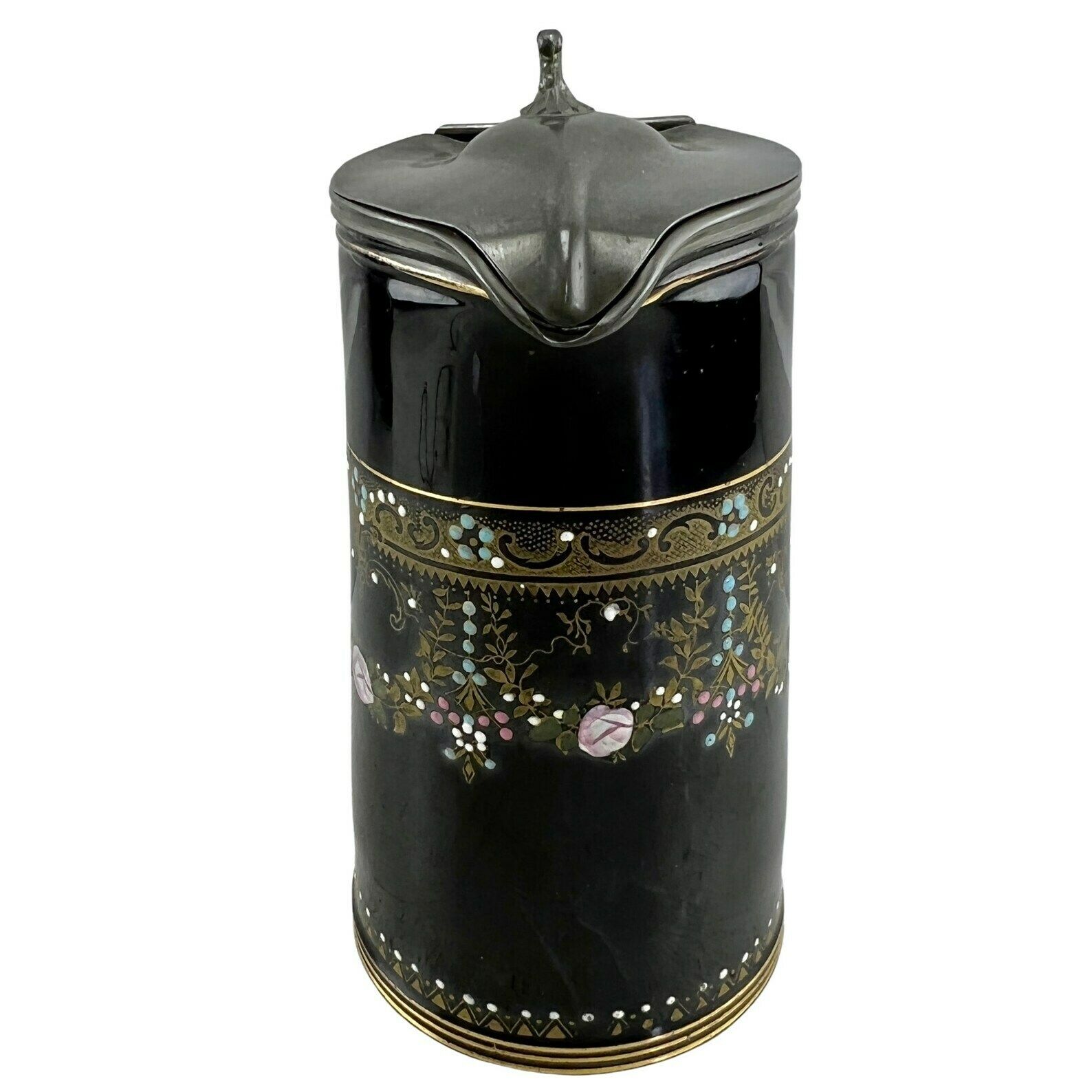 Antique Pewter Lidded Jug   Samuel Johnson   Burslem   Dining Room Decor   Kitchenalia photo for sale