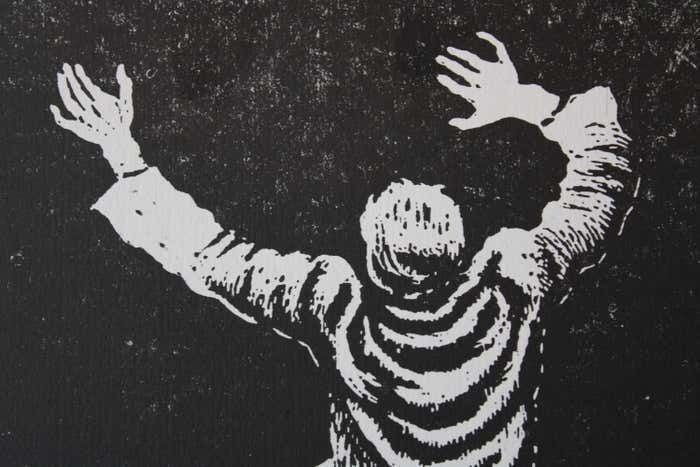 Wall 1968, Paper, Linocut, 1960s photo vinterior