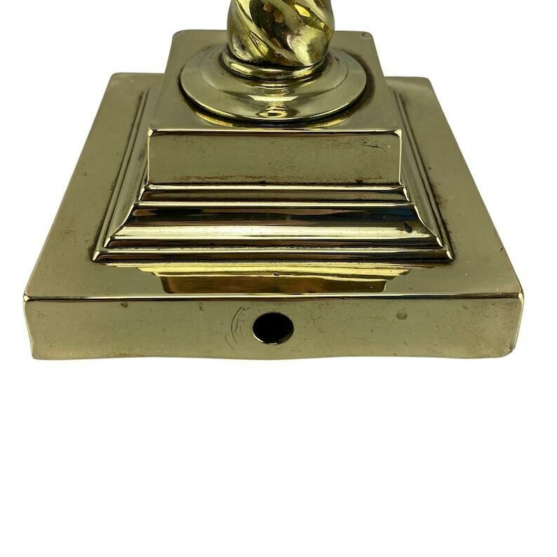 Antique Edwardian Brass Barley Twist Column Table Light   Home Decor photo furniture