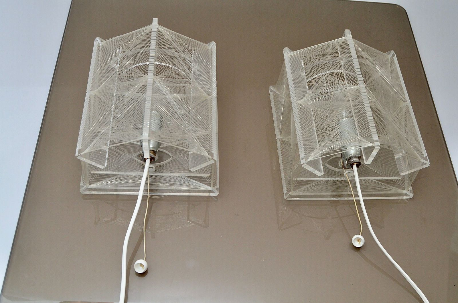 Pair Of Vintage Ultra Rare Wall Lamps By Paul Secon For Sompex Germany, 1970s photo vintage