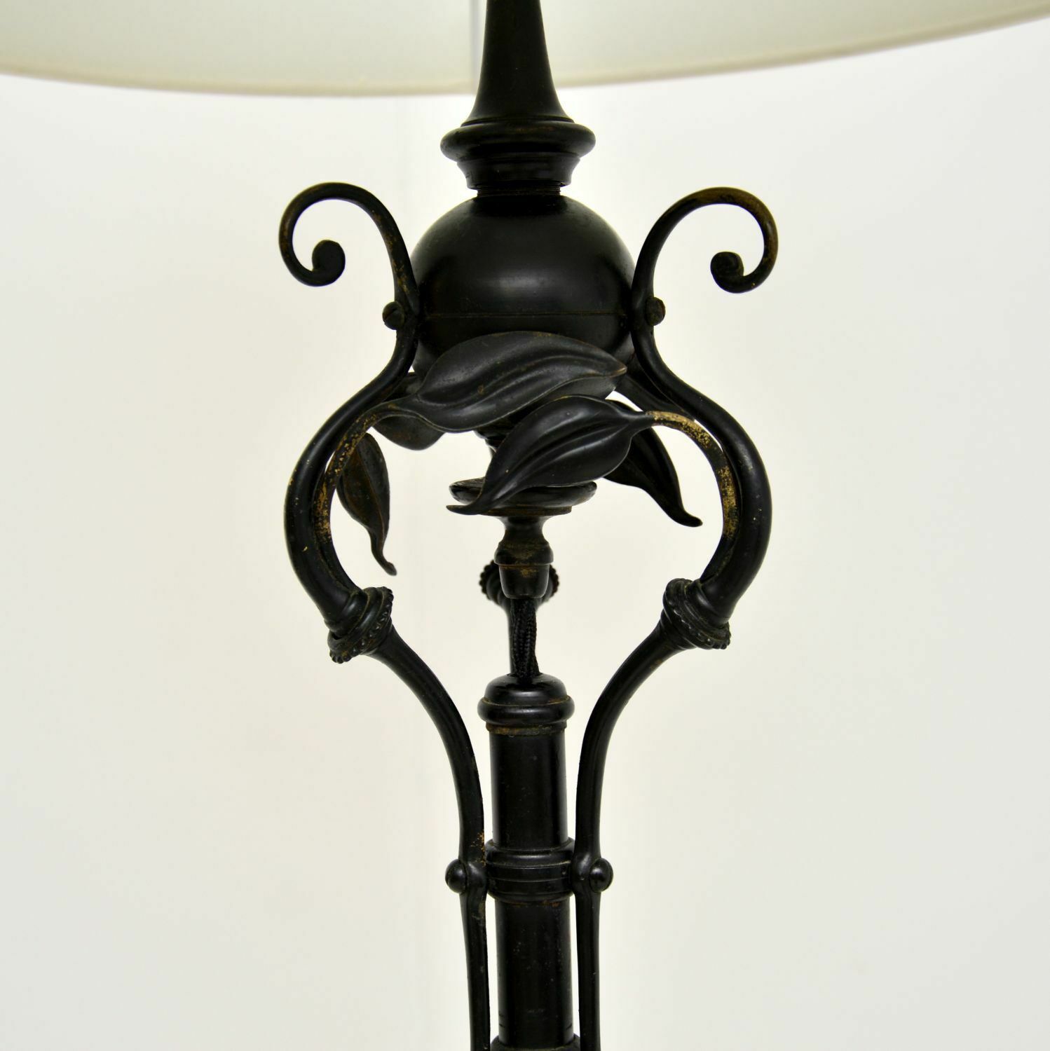 Antique Edwardian Art Nouveau Iron Floor Lamp photo Lighting