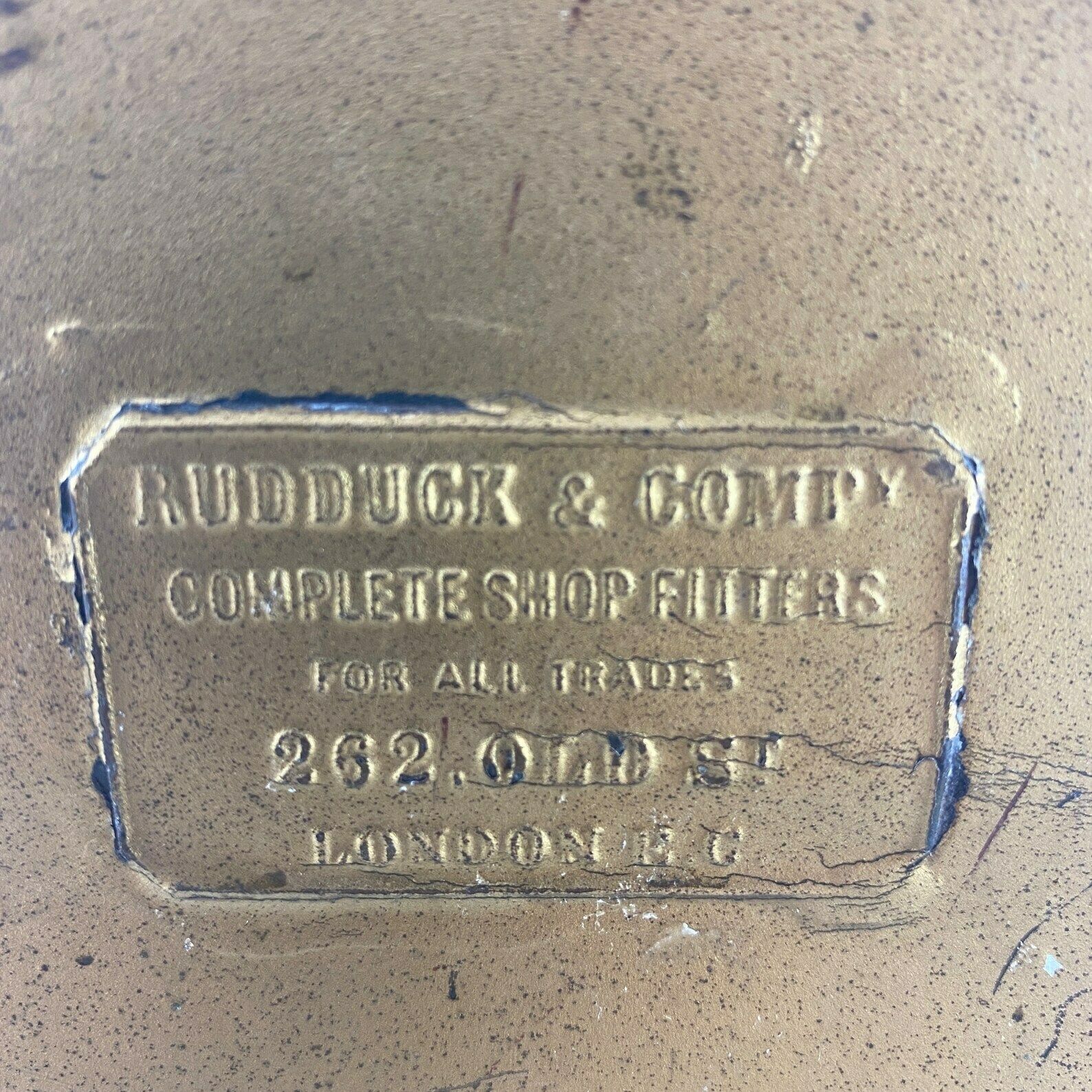 Victorian Toleware Tongue Stand Rudduck & Compy 262 Old Street Merchandise Display Shop Display photo 74.0