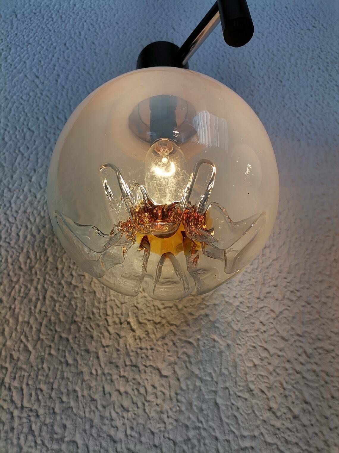 Mazzega 3 Sphere Chandelier / Murano Pendant Light / 60s Italian Design / Mid Century Modern Home photo Lighting