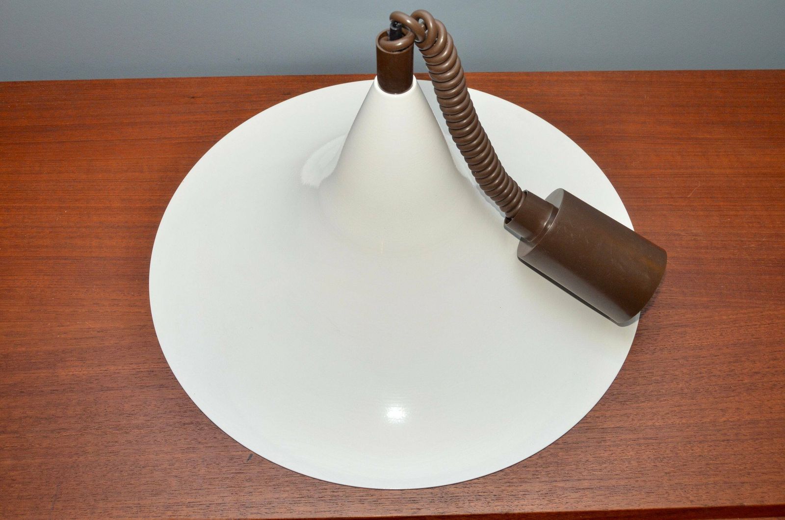 Vintage Metal Semi Pendant Lamp Attributed To Dijkstra Netherlands, Witch Hat Model, New Old Stock 1970s photo buy