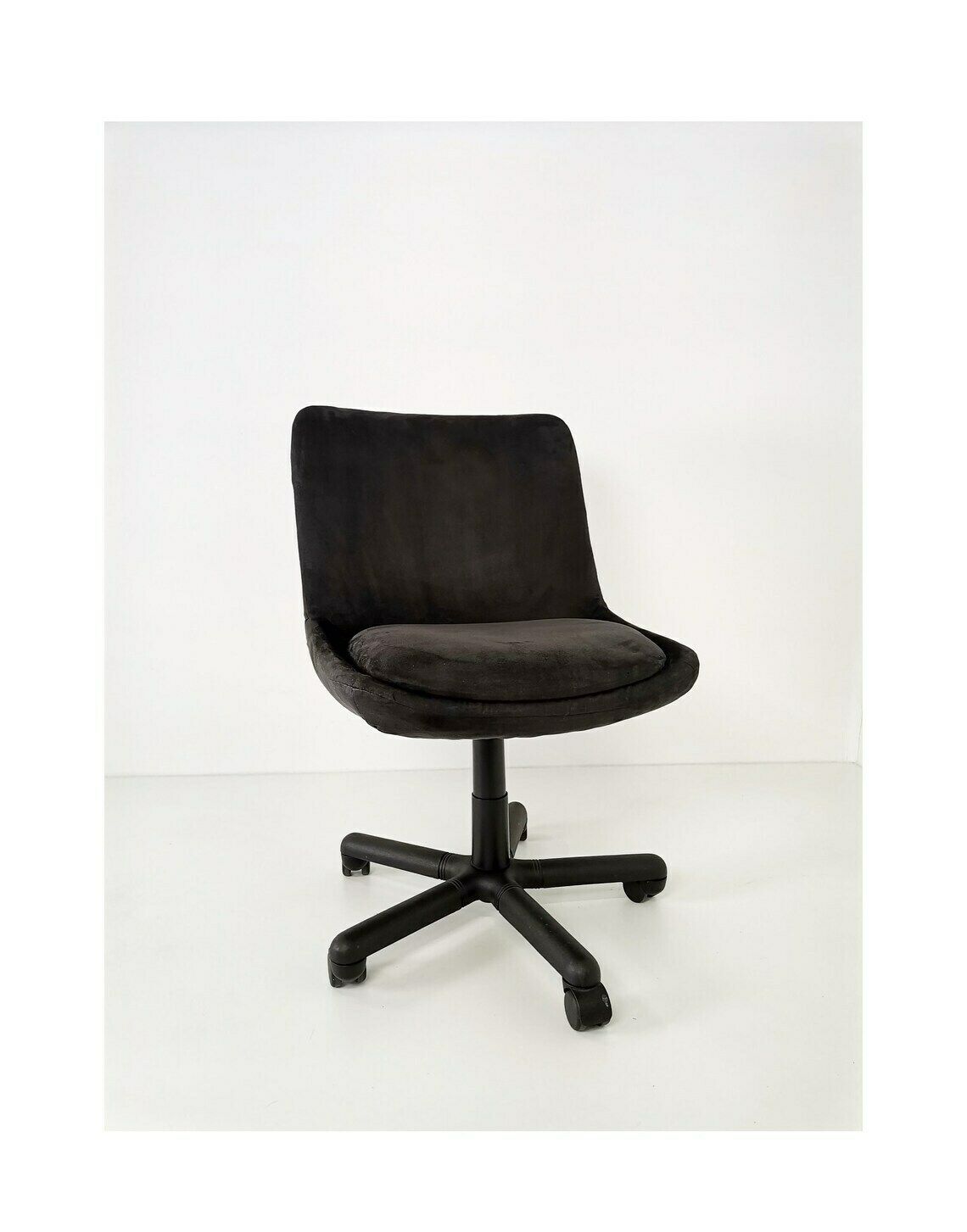 1 Van 5 Mid Century Grijze Draaistoel Op Wielen / Fluwelen Grijze Bureaustoel / Vintage Joegoslavië photo furniture