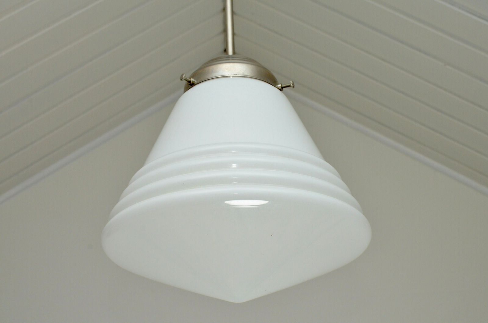 Vintage Art Deco Style Pendant With Glass Shade By Giso Netherlands, 1990s photo vinterior