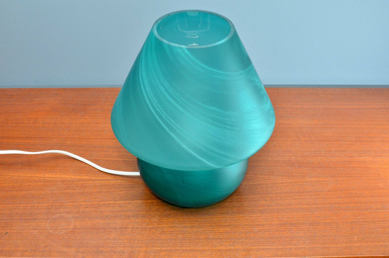 Large Vintage Murano Swirled Glass Mushroom Table Lamp, Italy 1980s photo buy