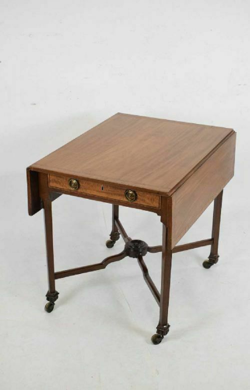 A Georgian Mahogany And Satinwood Pembroke Table With X Framed Stretchers photo furniture