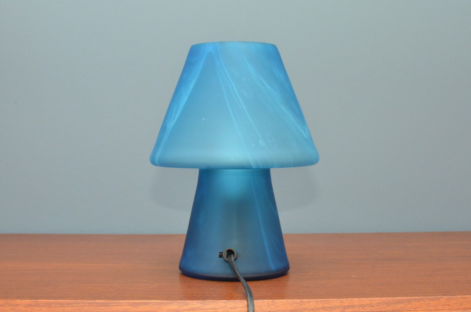 Vintage Murano Swirled Glass Mushroom Table Lamp, Italy 1980s photo Lighting