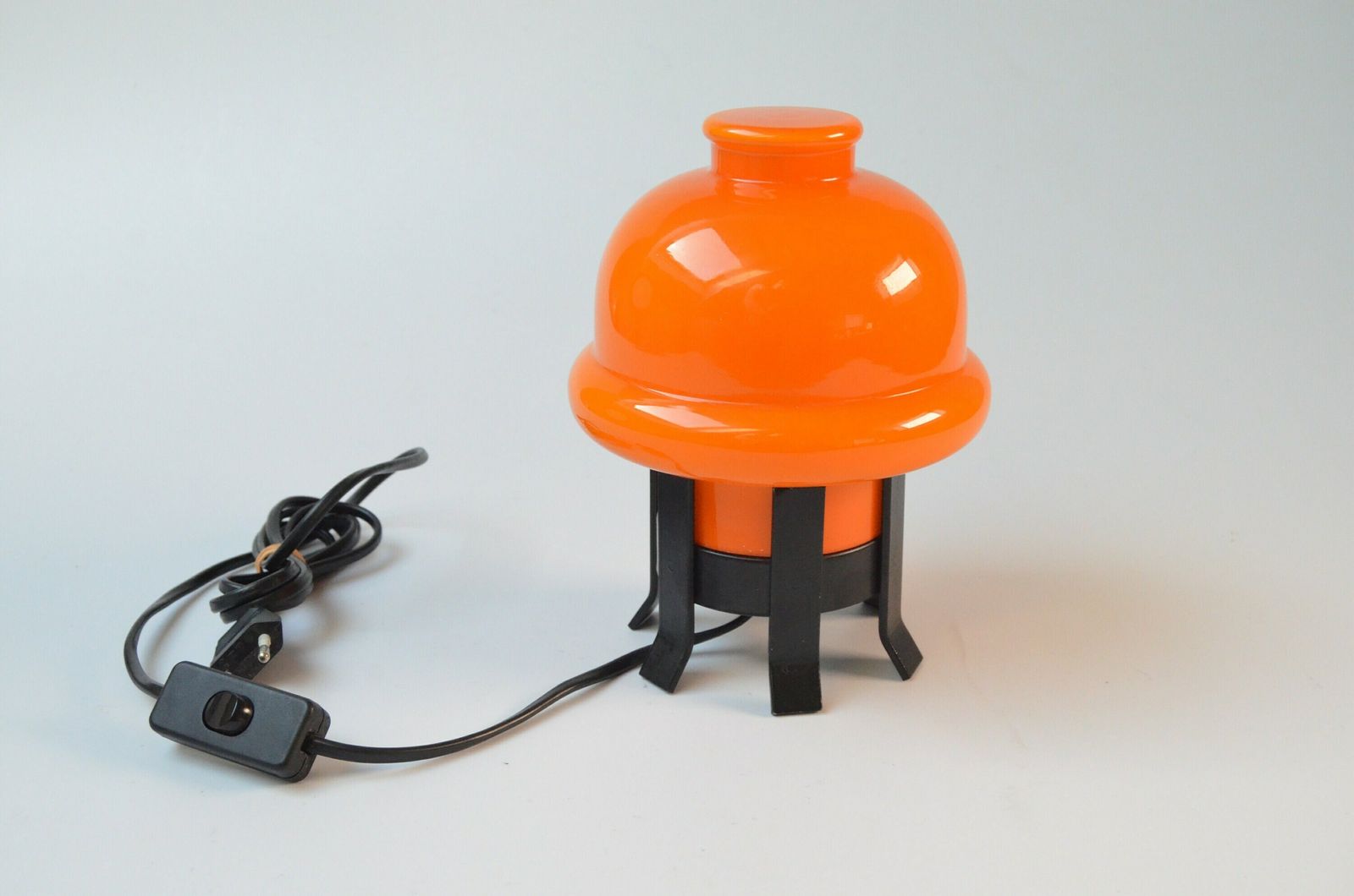 Scandinavian Vintage Mushroom Style Glass Table Lamp By Ledungs, Sweden 1970s photo 139.0